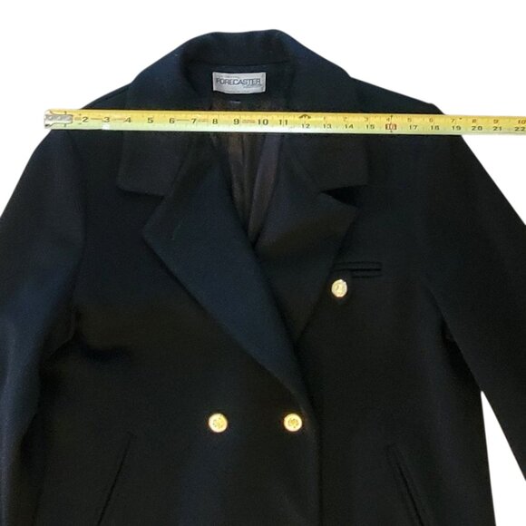 Vintage Forecaster of Boston 100% Wool Black Double Breasted Long Classic Coat - Picture 12 of 15